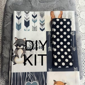 Baby Boy FABRIC Kit| DIY Quilt KIT| Woodland Kit | Forest Animals Kit| Nursery Decor Kit| Crib Bedding Kit|Baby Blanket Kit