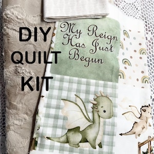 Baby Boy Quilt FABRIC| DIY KIT| Dragon Kit | Nursery Decor Kit| Crib Bedding Kit|Baby Blanket Kit