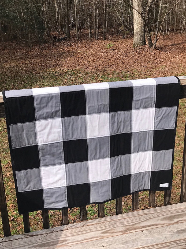 Baby Boy Buffalo Plaid Quilt Handmade Patchwork Etsy