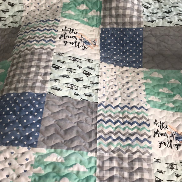 Airplane Nursery Bedding Etsy