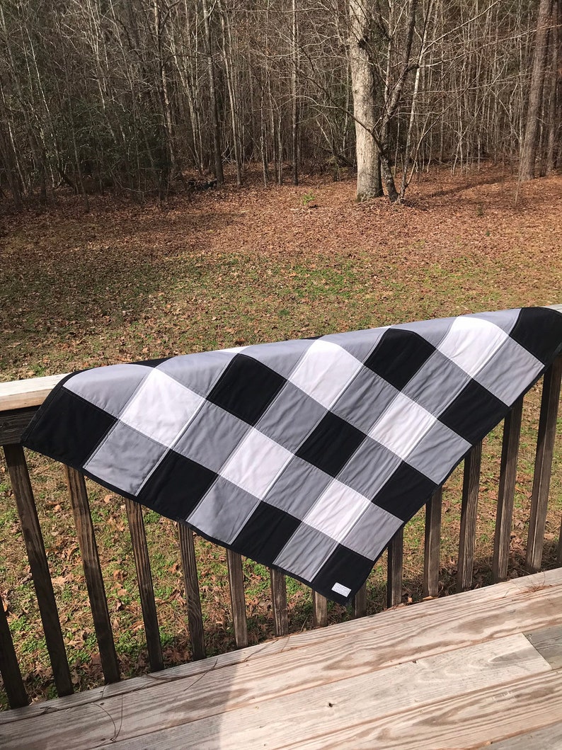 Baby Boy Buffalo Plaid Quilt Handmade Patchwork Etsy