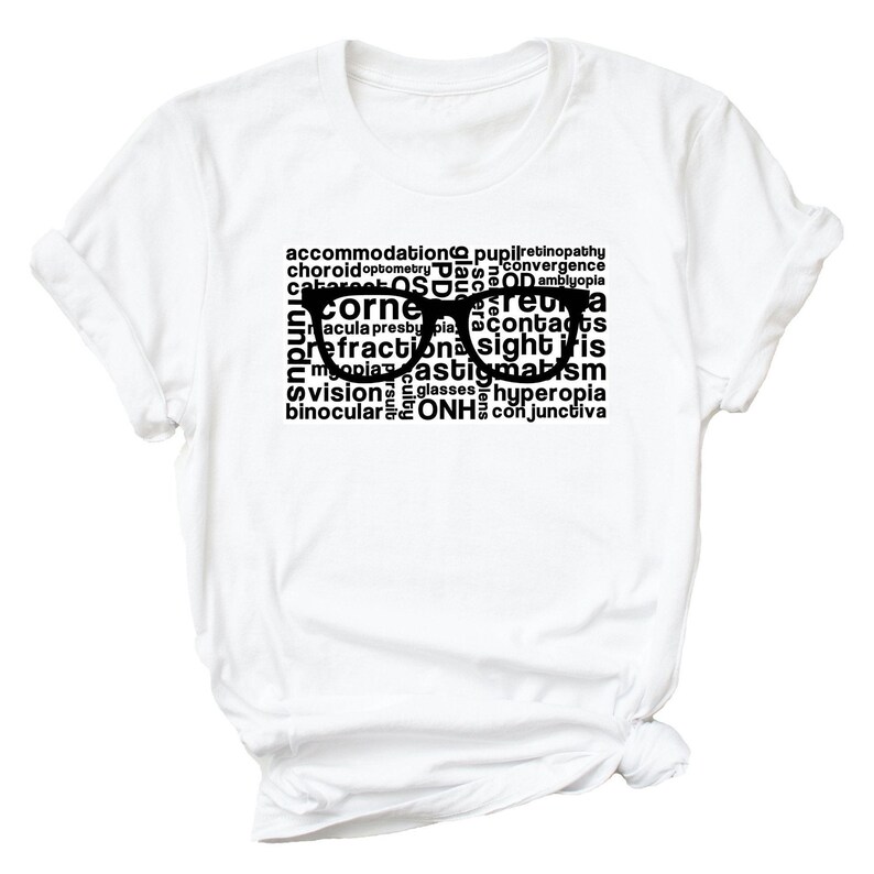 Opto Words Tshirt Optometrist Optician Ophthalmologist Etsy