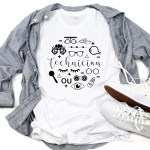 Opto Symbols Technician T-Shirt | Optometry, Ophthalmic Technician Shirt, Phoropter Tee, Eye Tech T-Shirt, Eyes, Technician Gift, Ophthalmic