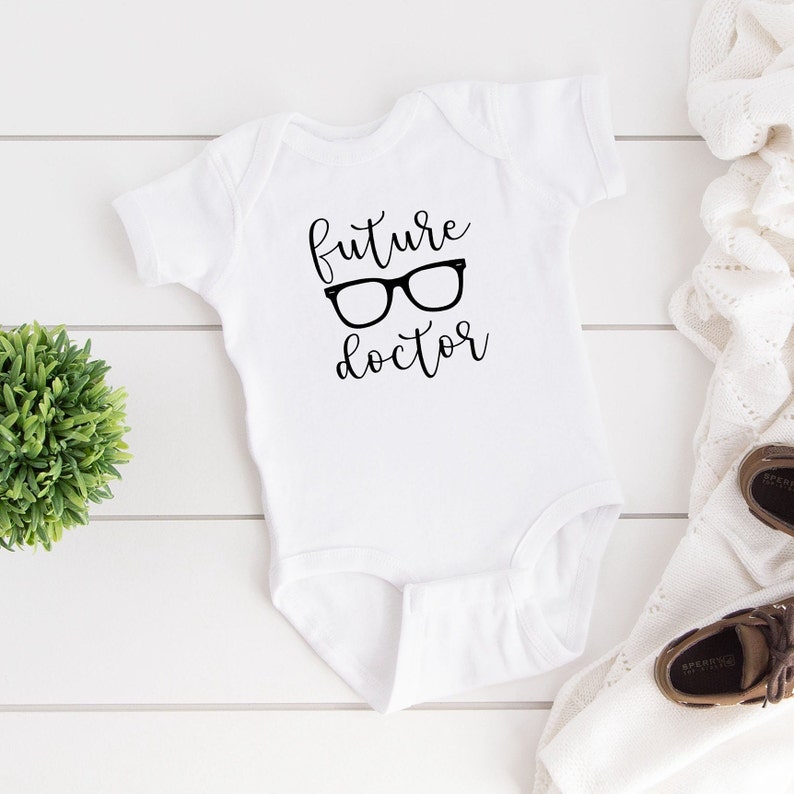 Future Doctor Eyeglasses Onesie Optometrist, Optician, Ophthalmologist, Ophthalmic Tech, Ophthalmic Rep, Optometry Student, Opto Baby image 1