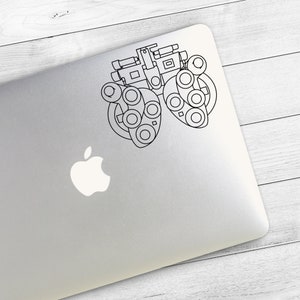 Hand Drawn Phoropter Vinyl Decal Sticker | Optometrist, Optician, Ophthalmologist, Ophthalmic Tech, Ophthalmic Rep, Optometry Student