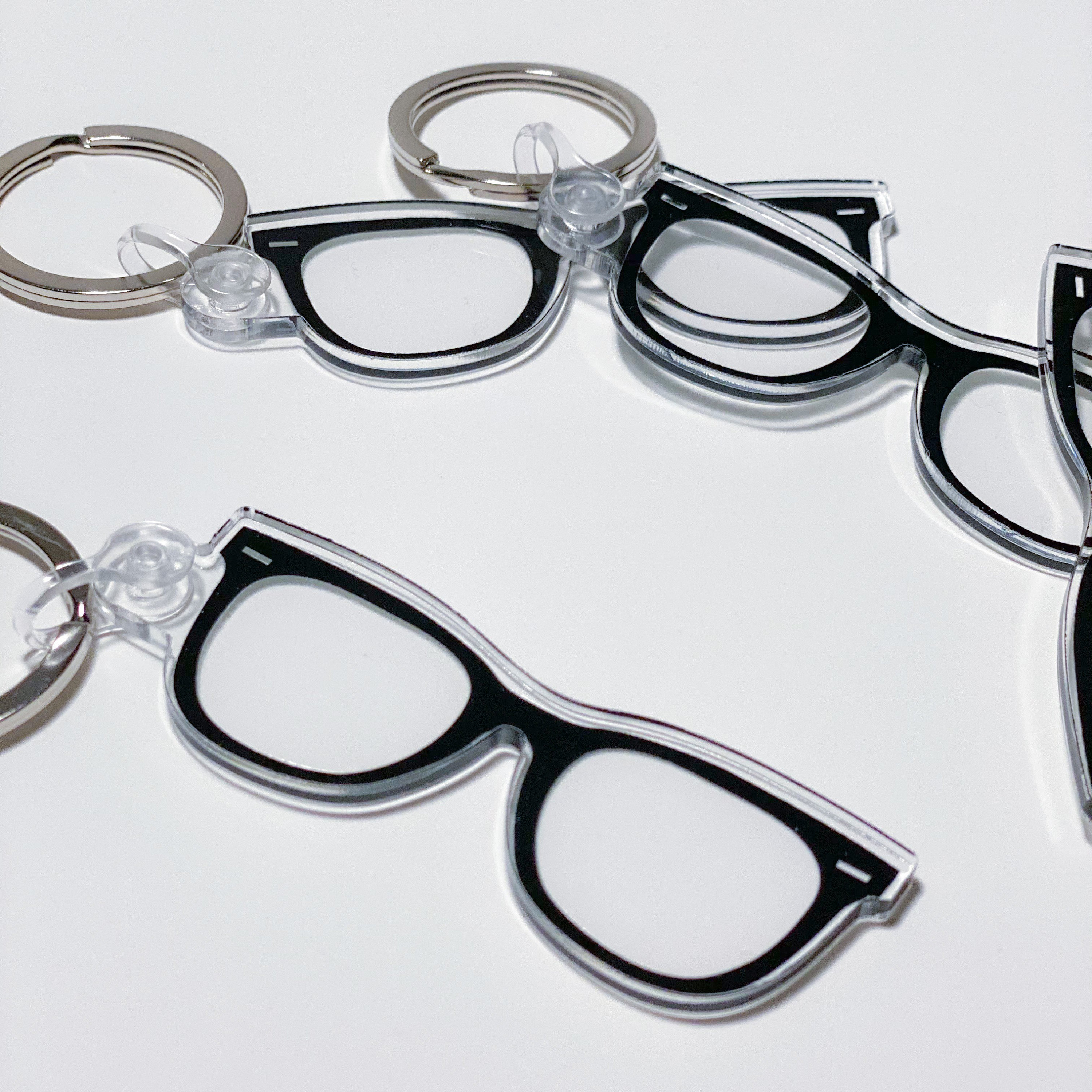 Black Eyeglasses Clear Acrylic Keychain Optometrist Etsy