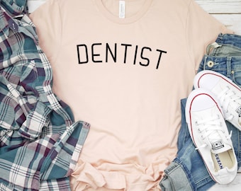 Dentist College Block T-Shirt | Dentist, Dental Student, Dental School, Dental School Acceptance, Dental Student Gift, Dentist Gift, Simple