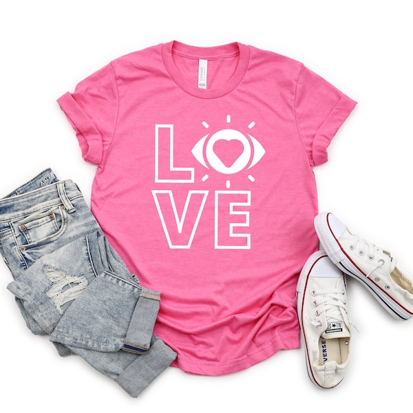 Valentine's Day Eye Love T-Shirt  | Valentine's Day, Valentine's Shirt, Office Staff, Optometry, Ophthalmology, Technician, Optician, LOVE