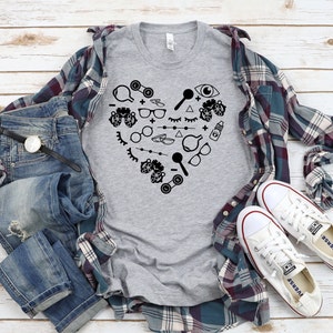 Opto Symbols Heart T-Shirt | Optometrist, Optician, Ophthalmologist, Ophthalmic Tech, Opto Love Tee, Opto T-Shirt, Optometry School