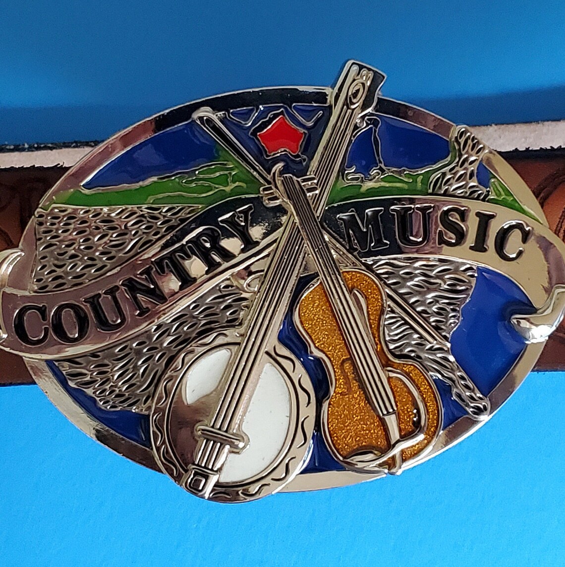 COUNTRY MUSIC Top Grain 1 1 2 Cowhide Leather Belt Etsy
