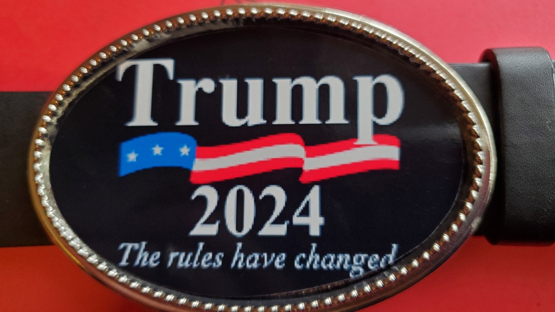 TRUMP 2024 Epoxy Belt Buckle & Black Belt the Rules Have Etsy