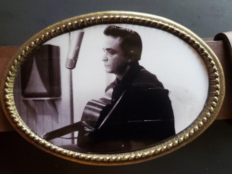 Johnny Cash Epoxy Belt Buckle Country Music NEW Etsy