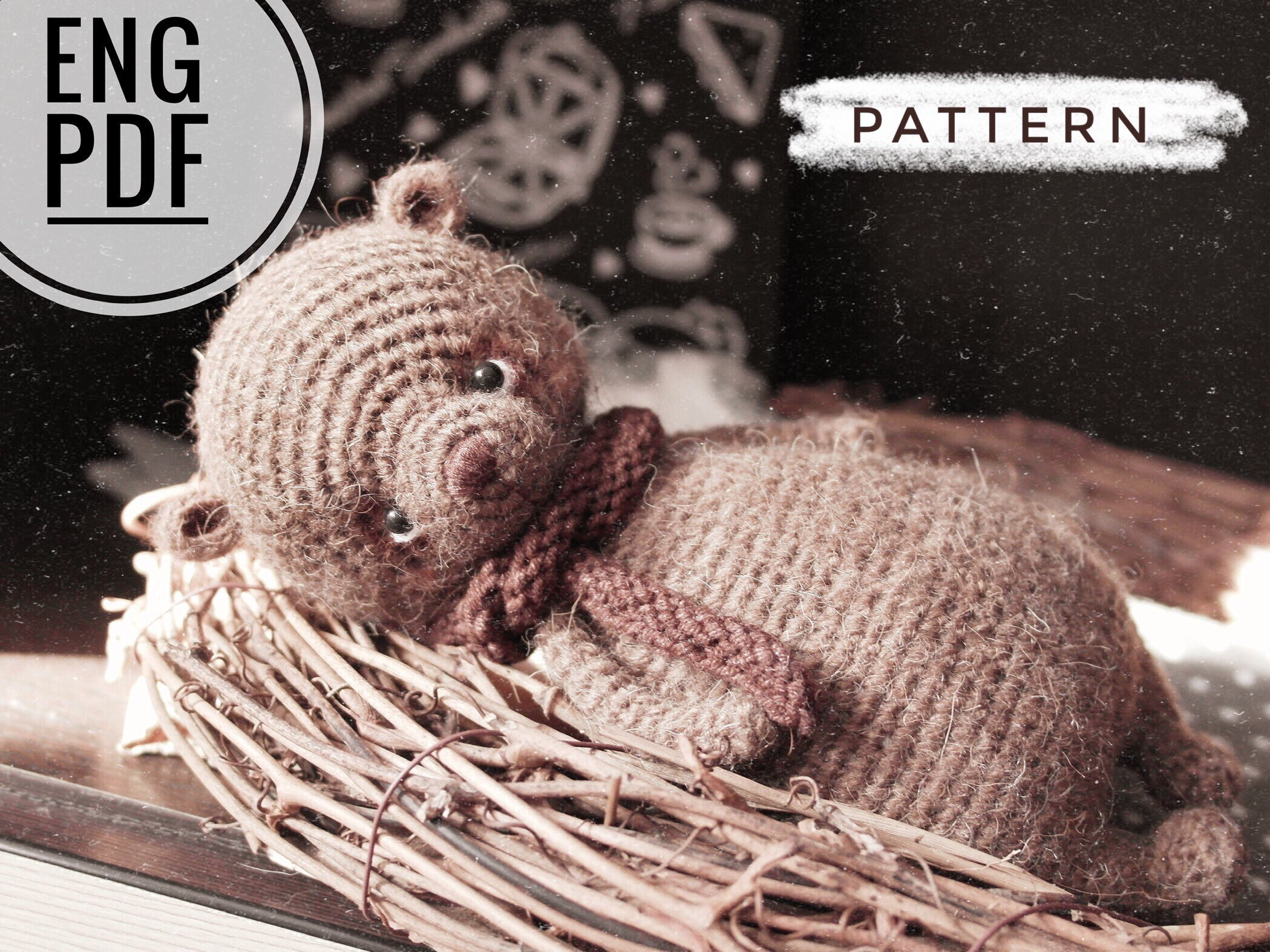 Crochet bear pattern. 7 in. Crochet bunny pattern. Amigurumi bear pat…