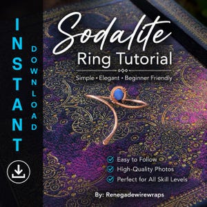 Wire Wrapped Sodalite Ring Tutorial PDF | Beginner Wire Weaving Pattern | DIY Jewelry Making Guide | Instant Digital Download