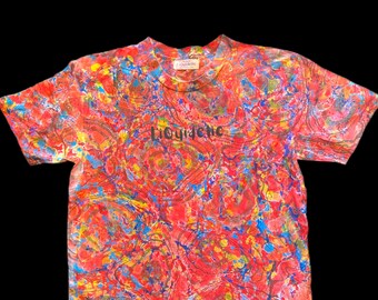 Fire Ocean Size M Psychedelic Colorful T-shirt