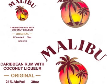 Malibu Rum Etsy