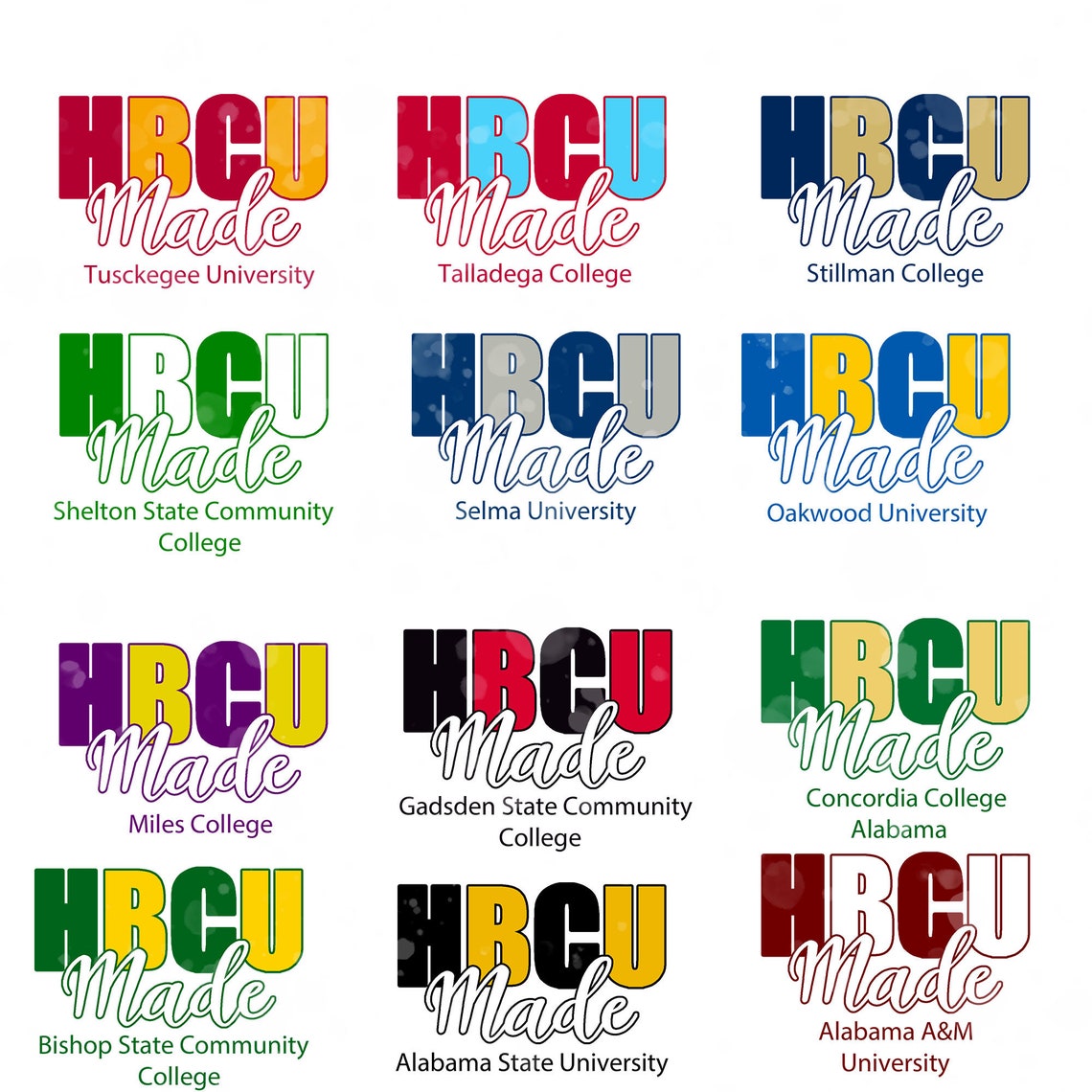 HBCU Made Alabama HBCU Schools Png Svg Etsy