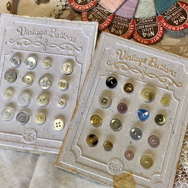 Vintage Button Cards - Etsy