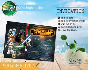 starwars, star wars, starwars invitations, starwars birthday card, starwars lego invitation card, starwars birthday party, starwars lego