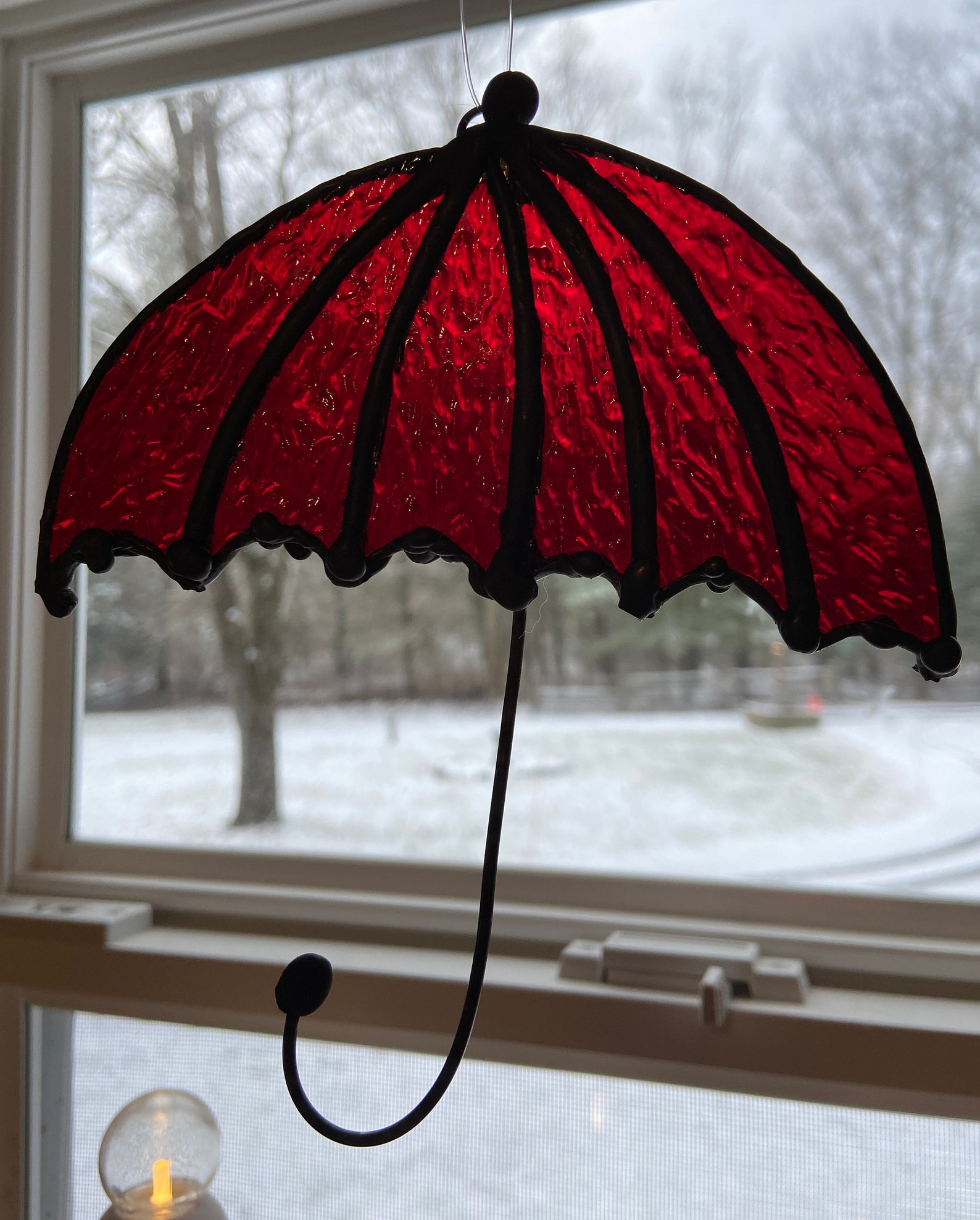 Umbrella in Stained Glass Stained Glass Umbrella Umbrella Etsy