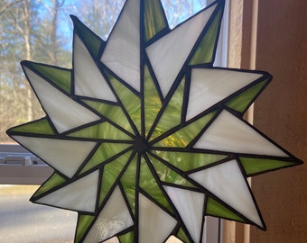Geometric Stained Glass Suncatcher, Stained Glass Geometric Suncatcher