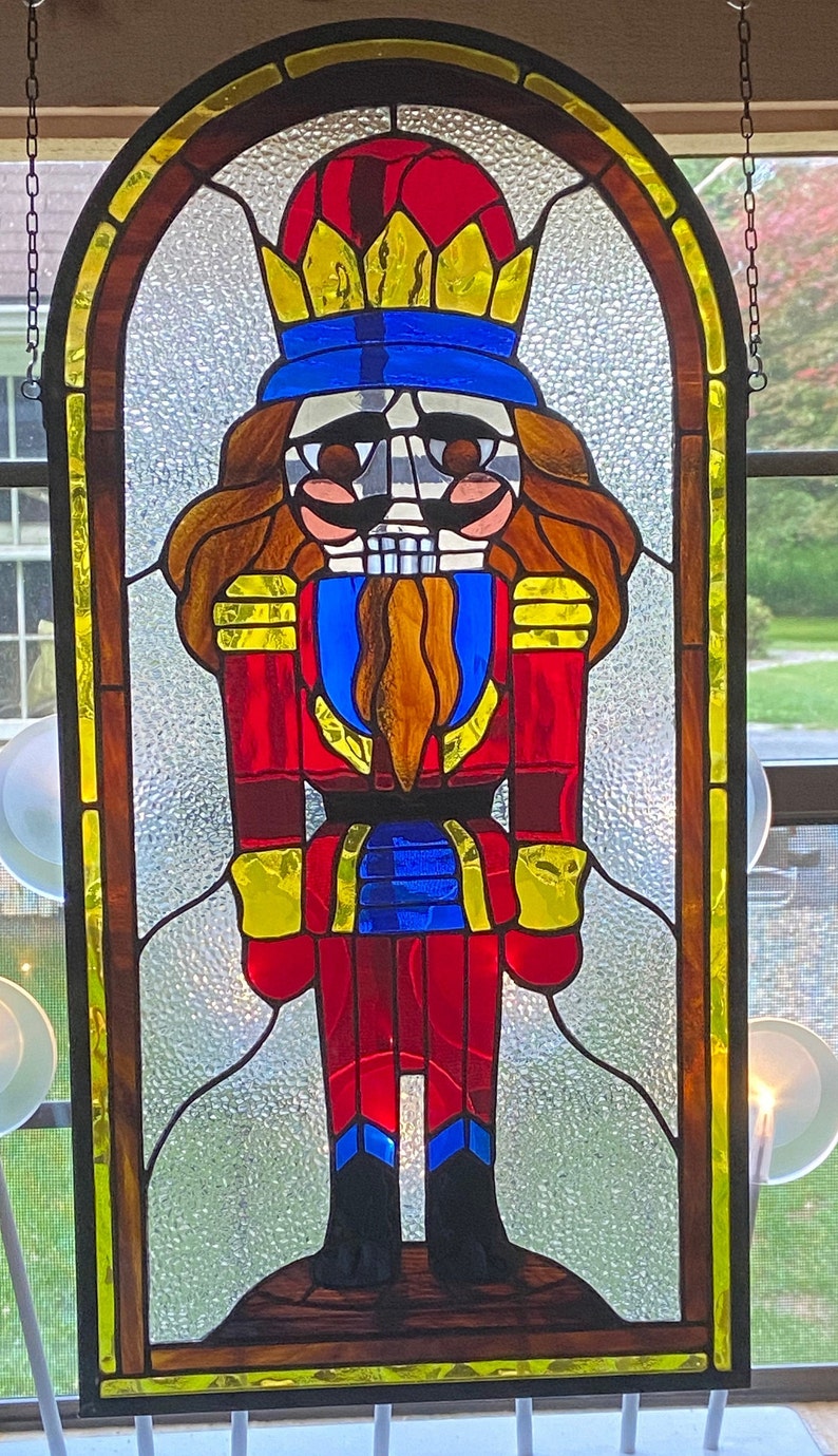 Nutcracker Stained Glass Panel Nutcracker Stained Glass Etsy