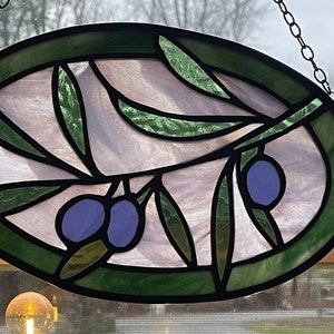 Stained Glass Olive Branch Suncatcher