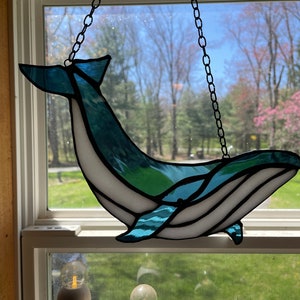 Whale Stained Glass, Stained Glass Whale, Whale Suncatcher, Glass Art,Suncatchers, Gifts