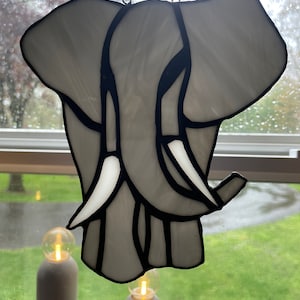 Stained Glass Elephant Suncatcher: Copper Foil Art