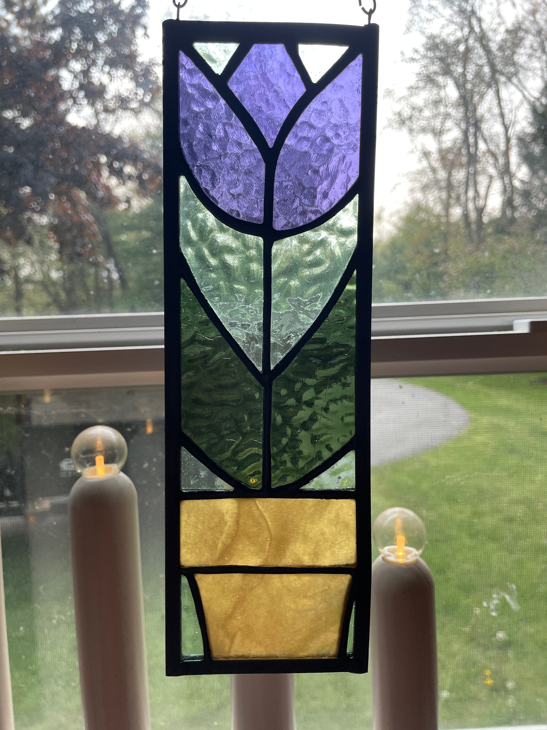 Tulip Stained Glass Pattern • Tulip Flower Suncatcher Pattern – OzGlassArt  Patterns