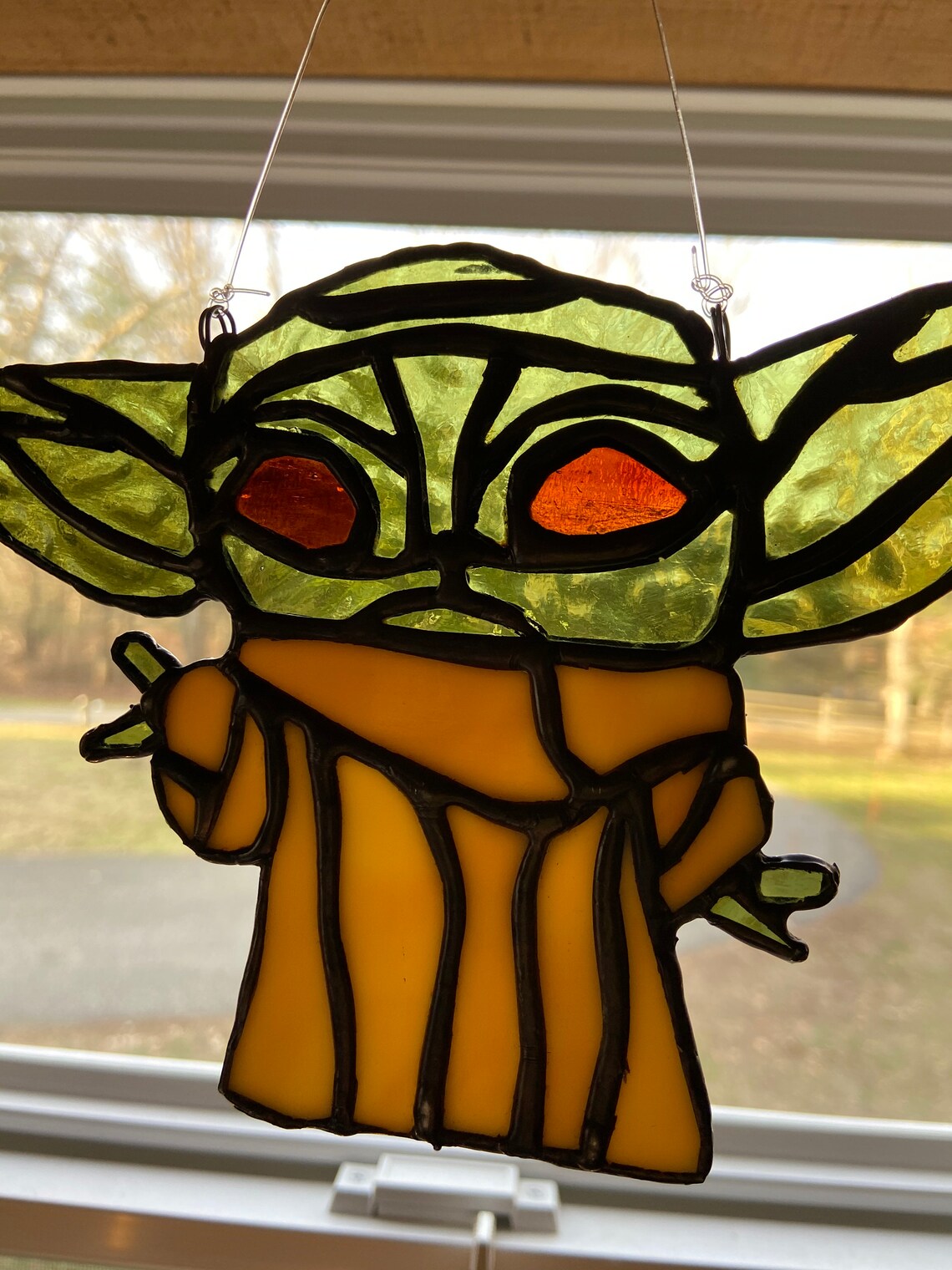 Baby Yoda Stained Glass Yoda Stained Glass Suncatcher Etsy