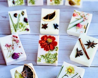 Handmade Natural Soap with Flowers | Bridesmaid gift | Wedding Favors | Easter