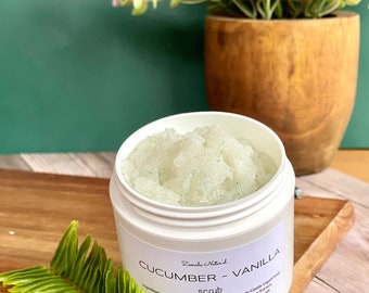 Cucumber Vanilla Sugar Scrub | Natural | Exfoliating Face Cleanser