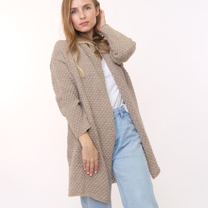 Soft & warm beige cardigan, Chunky oversized Alpaca wool cardigan, Quality knitted Alpaca cardigan