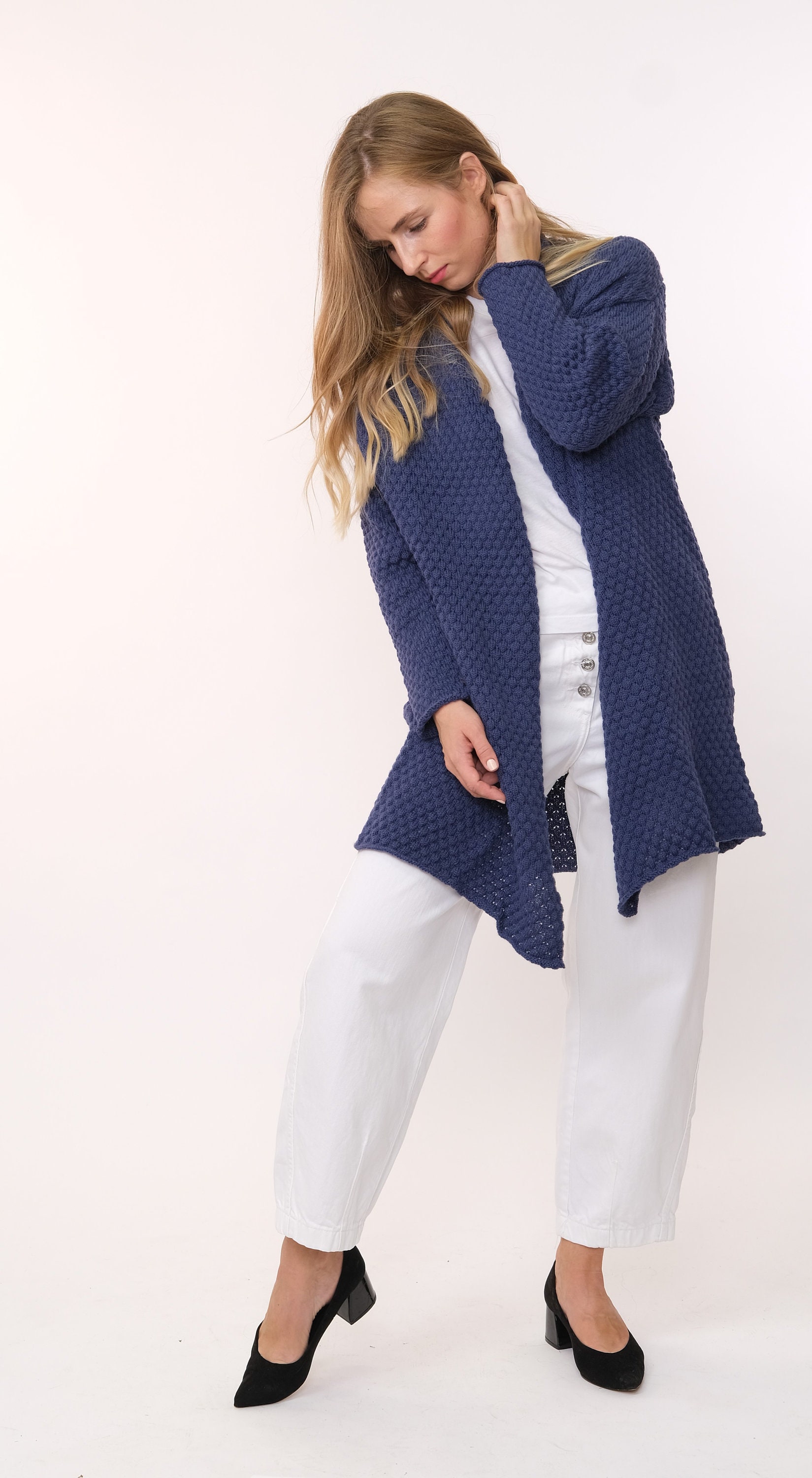 Light Grey Alpaca Wool Cardigan Wool 