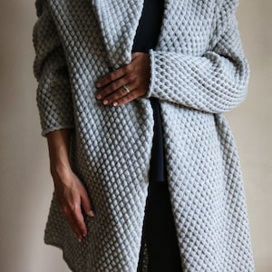 soft grey cardigan
