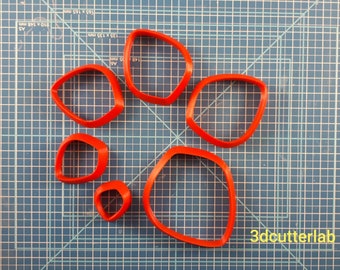 set of 6 cutters for polymer pastes and metal clay