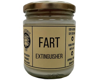 Fart Extinguisher - Hand Poured Scented Candle, Funny, Quirky, Unusual, Birthday, Anniversary, Dad Father, Husband, Friendship, Gift for Him