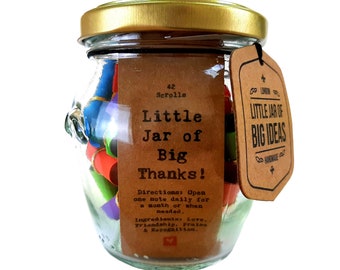 Little Jar of Big Thanks – Thoughtful Gift - Unique Present - Artisan Handcrafted Gift