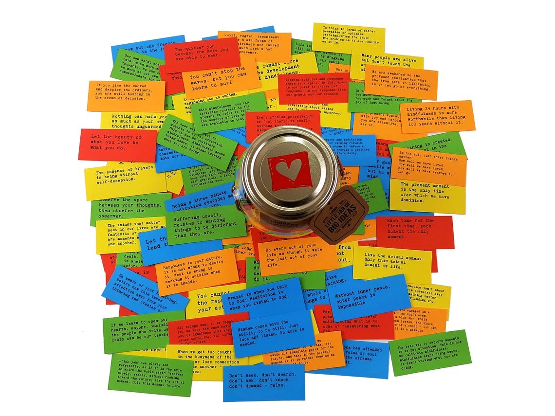 Mindfulness Gift 100 Mindfulness Quotes in a Jar Etsy