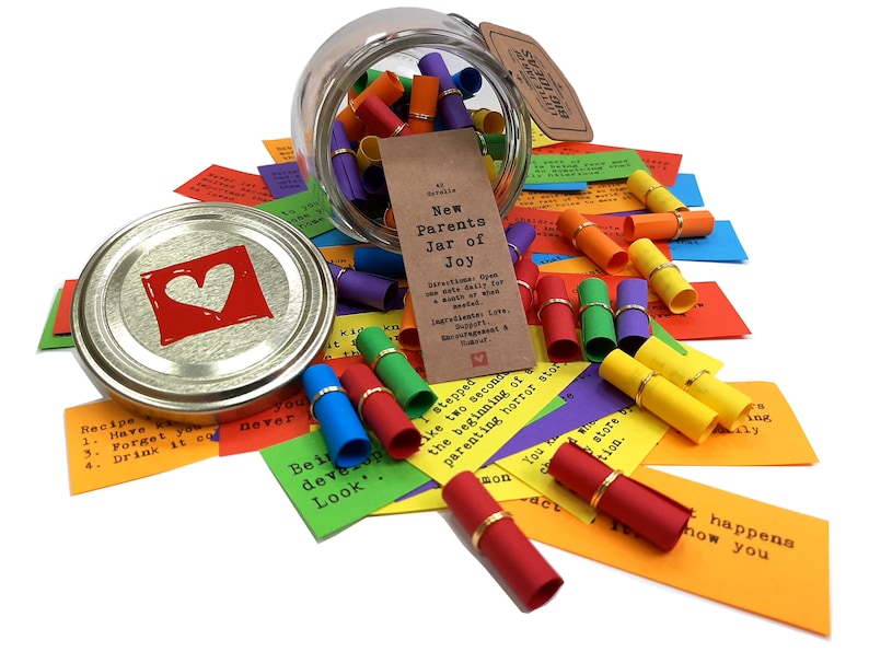 New Parents Gift New Parents Jar of Joy Take One a Day with Over a Month of Thoughtful, Funny Quotations in a Jar for New Mum & Dad image 5