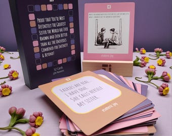 Sister Gift – 104 Messages of Love with Wooden Stand, Meaningful Keepsake for Sister