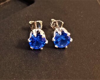 Earrings, electric blue