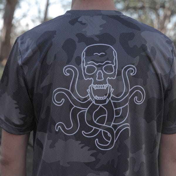 OctoSkull - Laser Camo Disc Golf Performance Tee