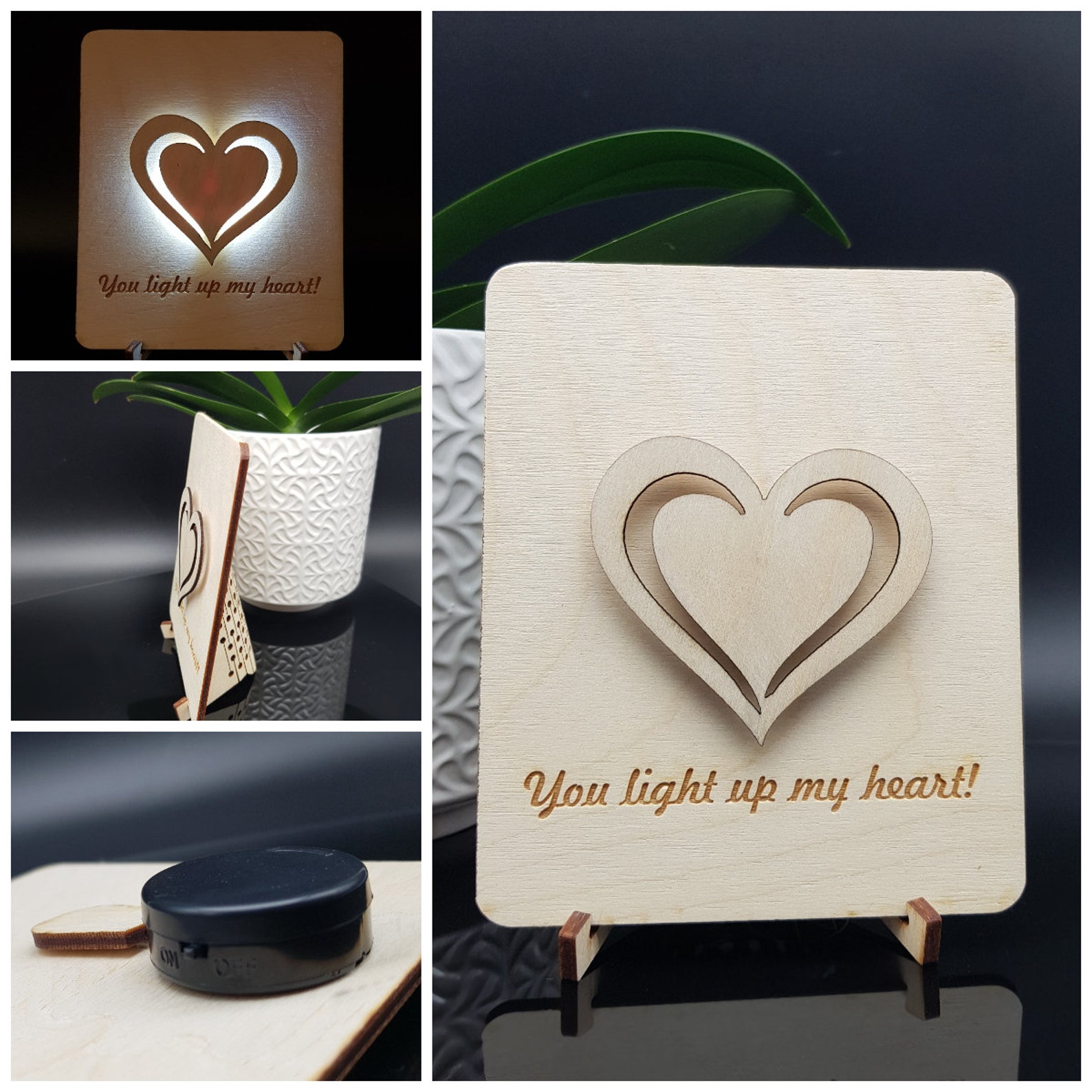 Light Up Card You light up my heart Light up my world Light Etsy