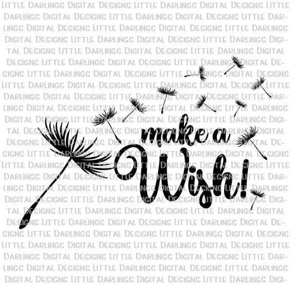 Dandelion Svg Blowing Dandelion Svg Make A Wish Svg Etsy