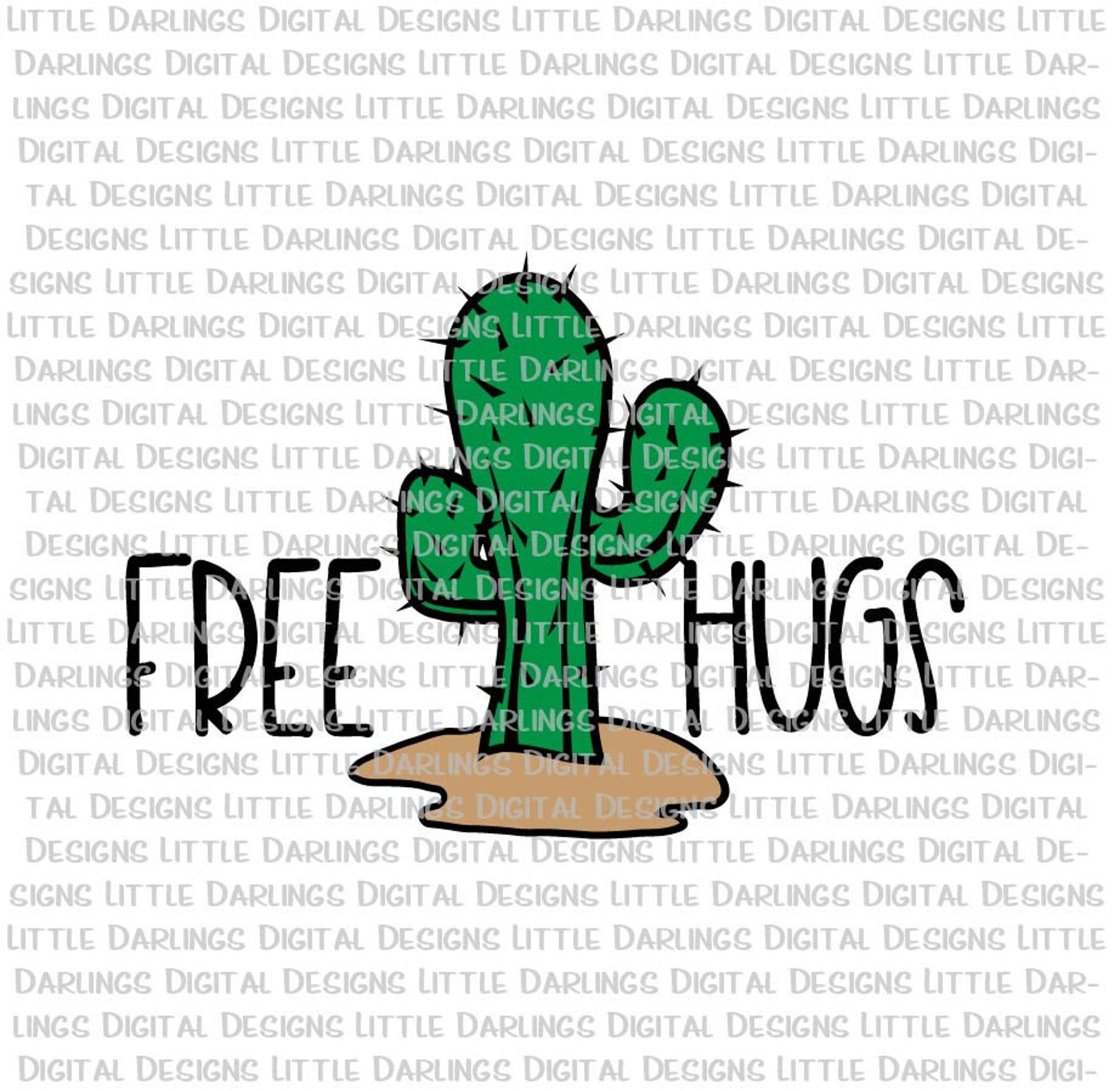 Cactus Svg Free Hugs Svg Cactus Freehugs Svg Cactus Cut | Etsy UK