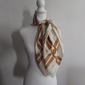 Vintage Chanel silk scarf, vintage silk scarf