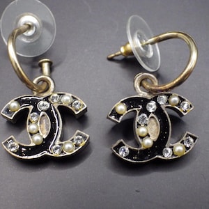 preloved Chanel earrings CC earrings