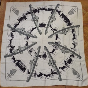 authentic vintage Hermès silk square &quot;Paris qui roule&quot;